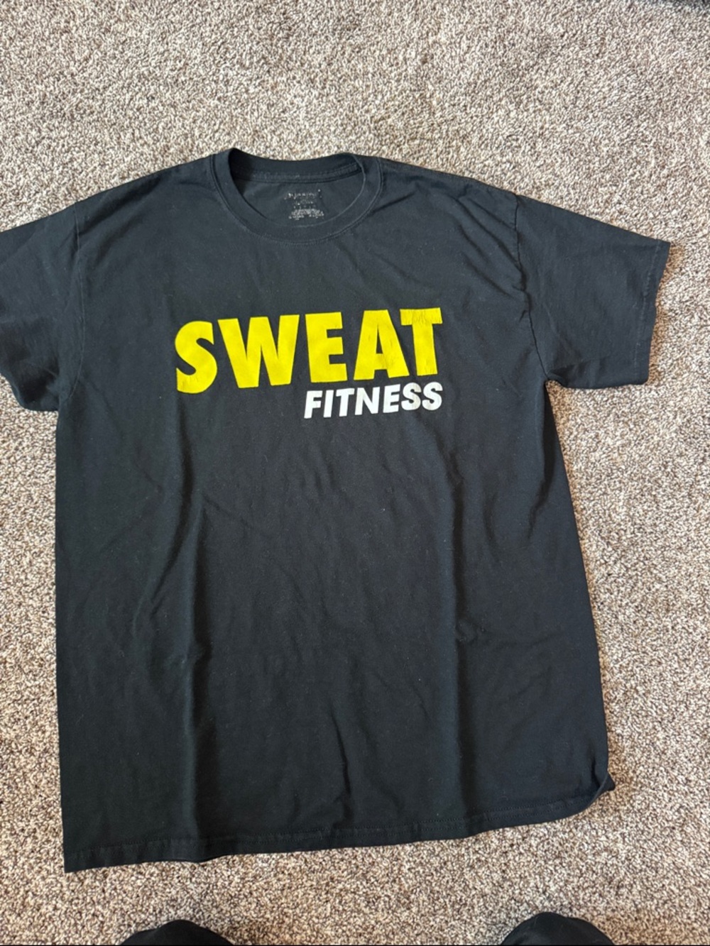 SWEAT Fitness Graphic Tee - Black with Yellow & White Logo
